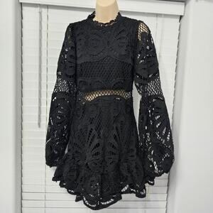 Showpo Black Lace Mini Dress